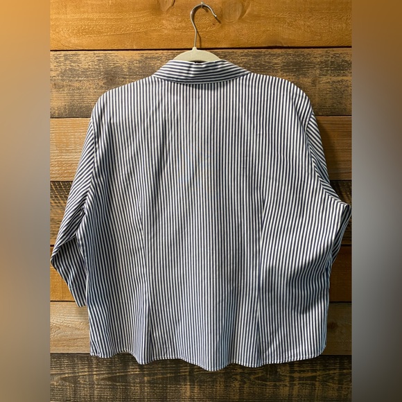 Liz, Claiborne, 100% cotton 3/4 sleeve striped blouse Size XL - Picture 6 of 9